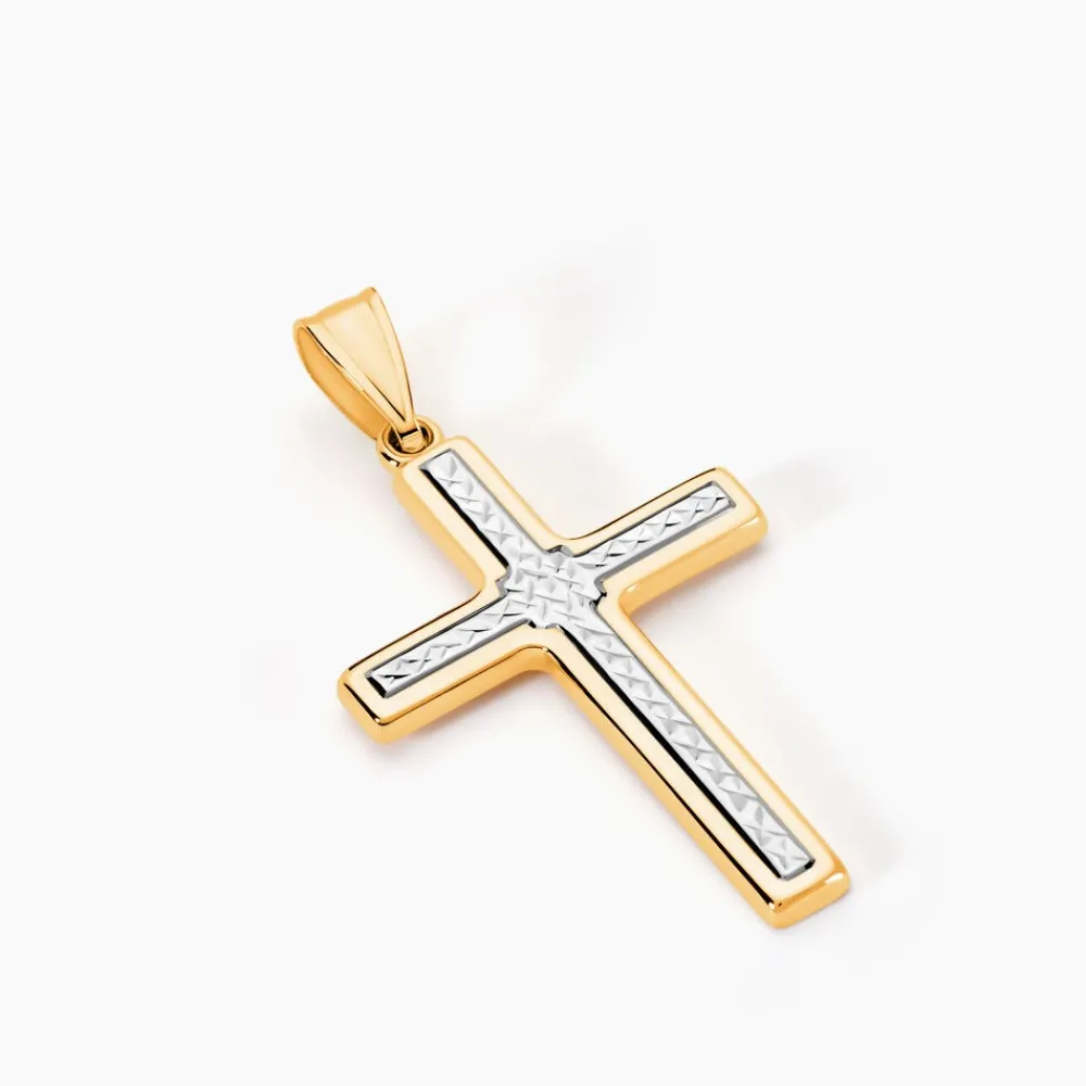 Pendentif Benny Croix Ciselee Or Bicolore|Marc Orian Outlet