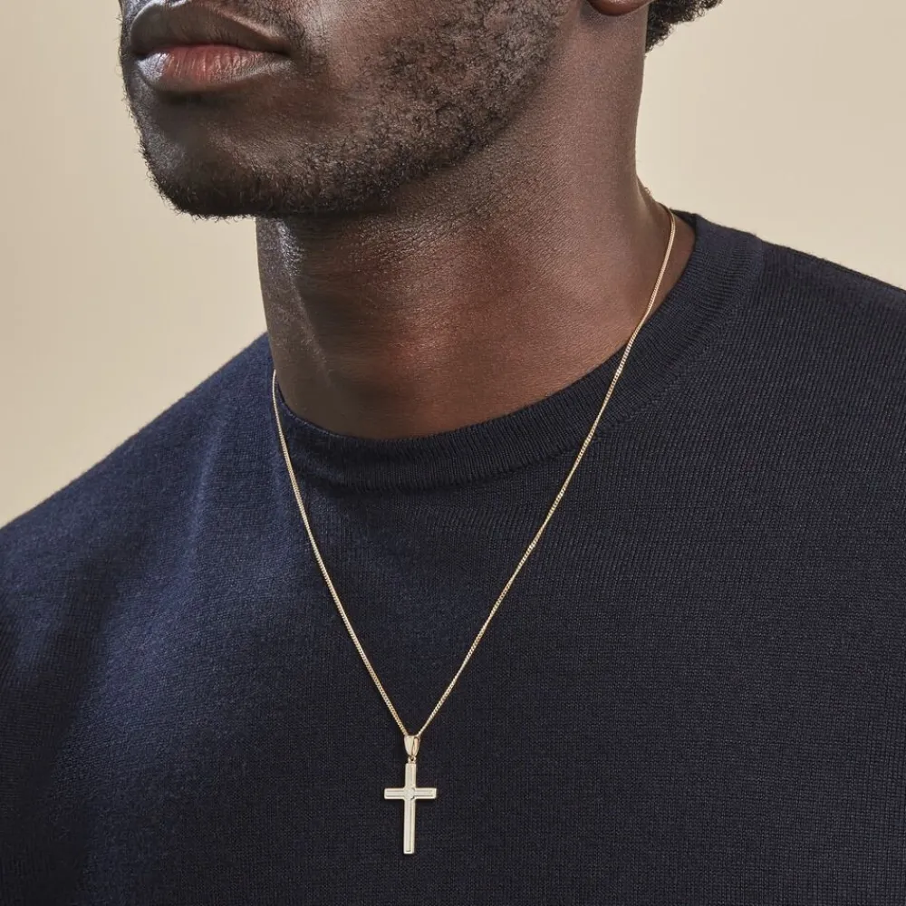 Pendentif Benny Croix Ciselee Or Bicolore|Marc Orian Outlet