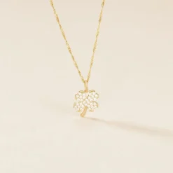 Pendentif Brewal Or Jaune Oxydes De Zirconium