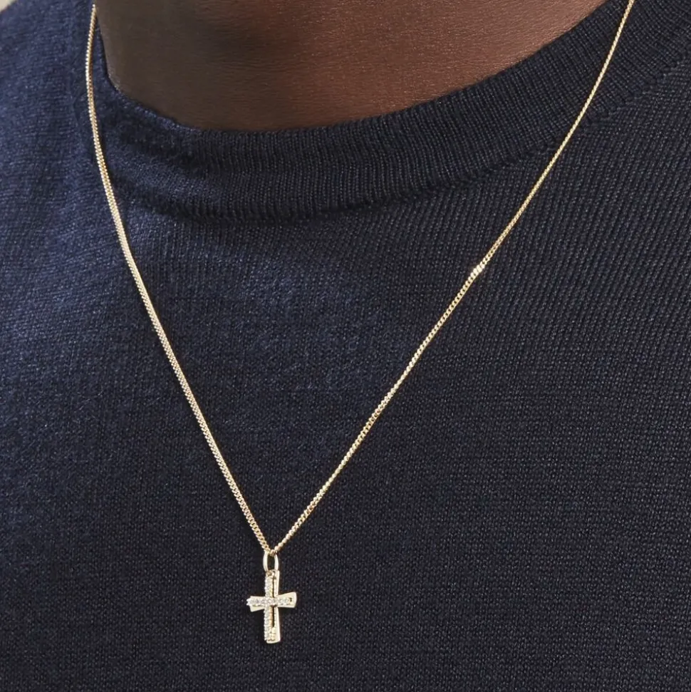 Pendentif Canice Croix Or Jaune Oxyde De Zirconium