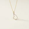 Pendentif Coeur Penche Or Jaune Oxyde De Zirconium