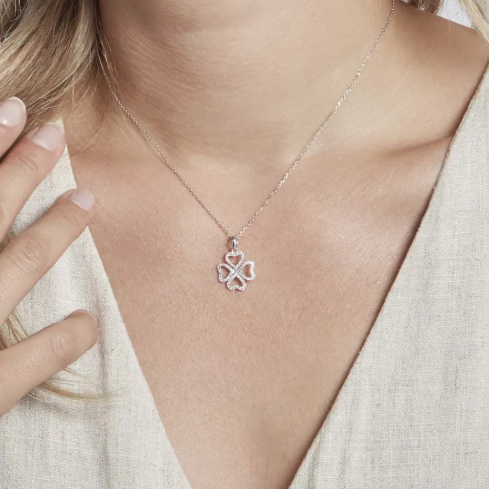 Pendentif Daiki Or Blanc Oxyde De Zirconium|Marc Orian Hot