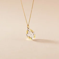 Pendentif Demyan Or Bicolore Oxyde De Zirconium
