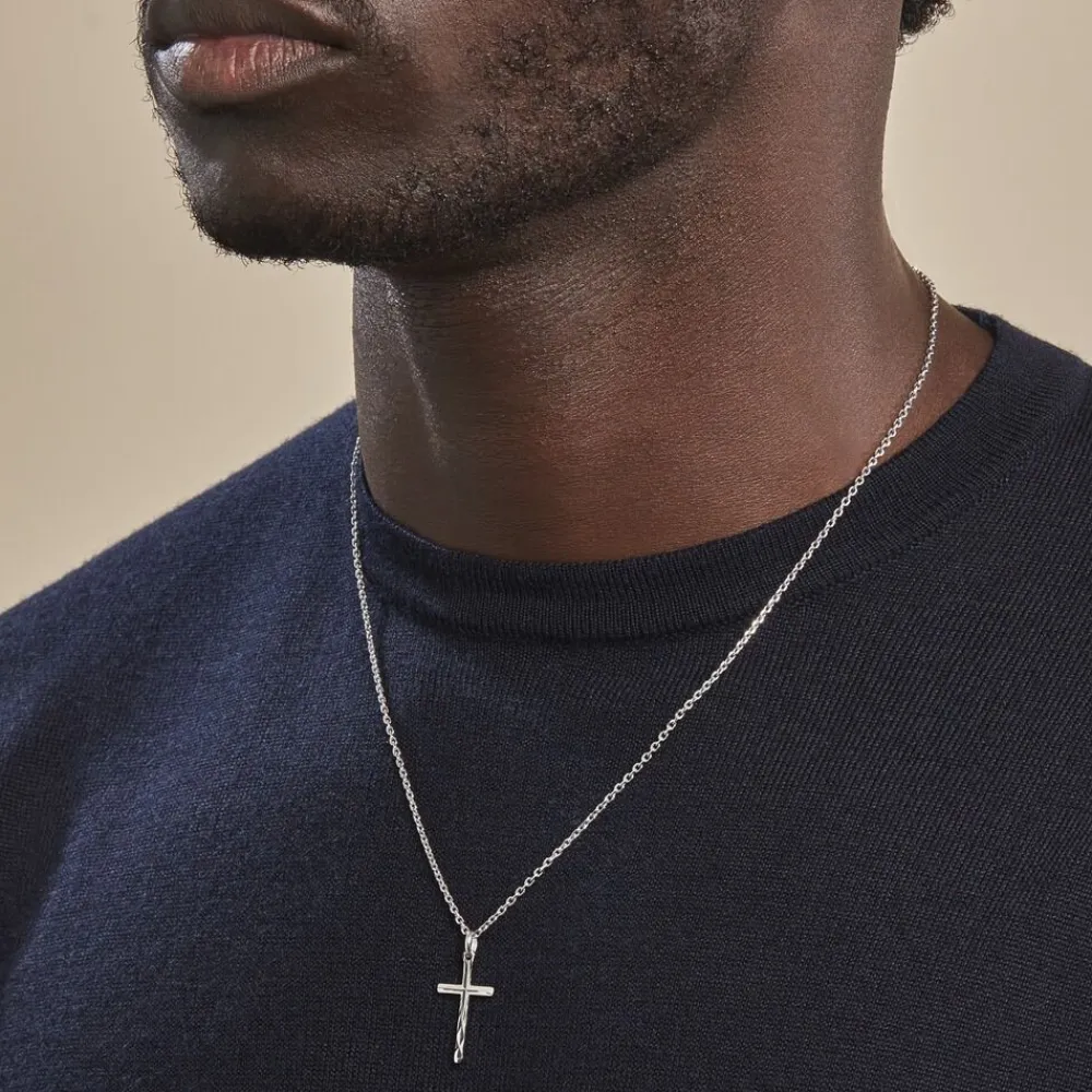 Pendentif Desilia Ciselée Argent Blanc|Marc Orian Sale