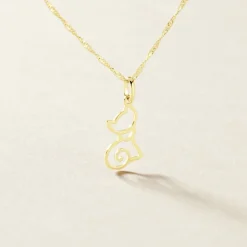 Pendentif Egee Chat Or Jaune