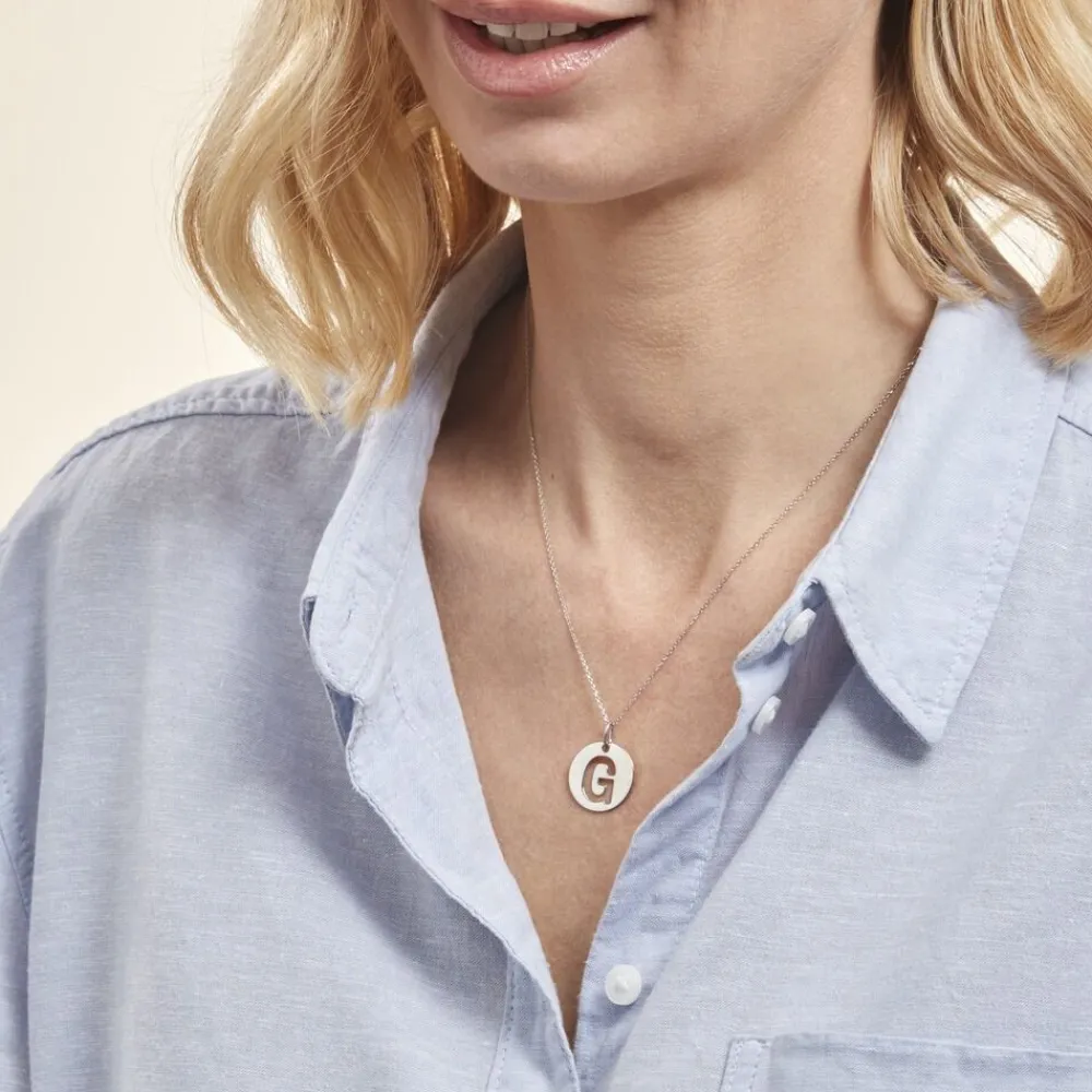 Pendentif Elio G Argent Blanc|Marc Orian Discount