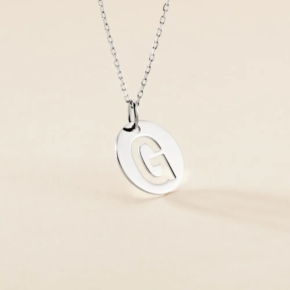 Pendentif Elio G Argent Blanc|Marc Orian Discount