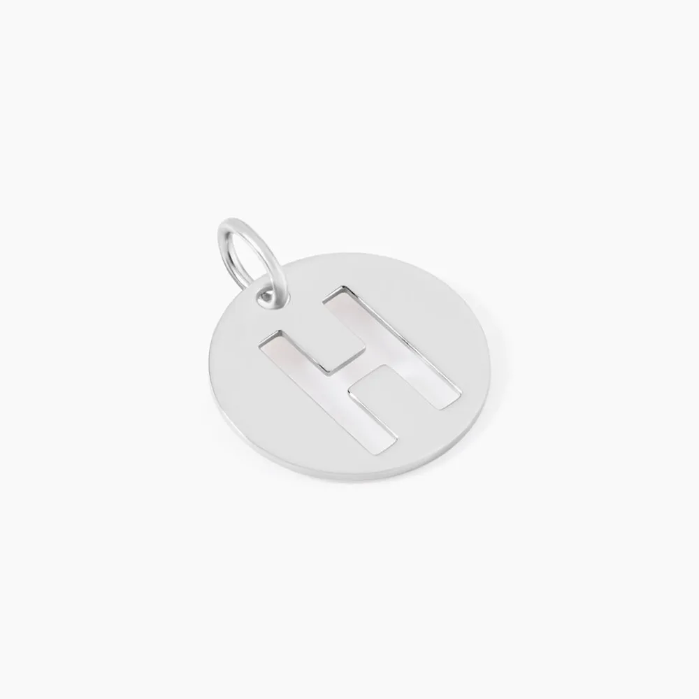 Pendentif Elio H Argent Blanc|Marc Orian New