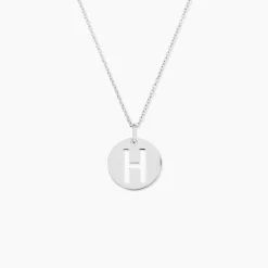 Pendentif Elio H Argent Blanc|Marc Orian New