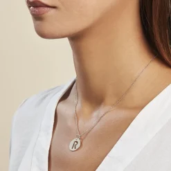 Pendentif Elio R Argent Blanc|Marc Orian Outlet