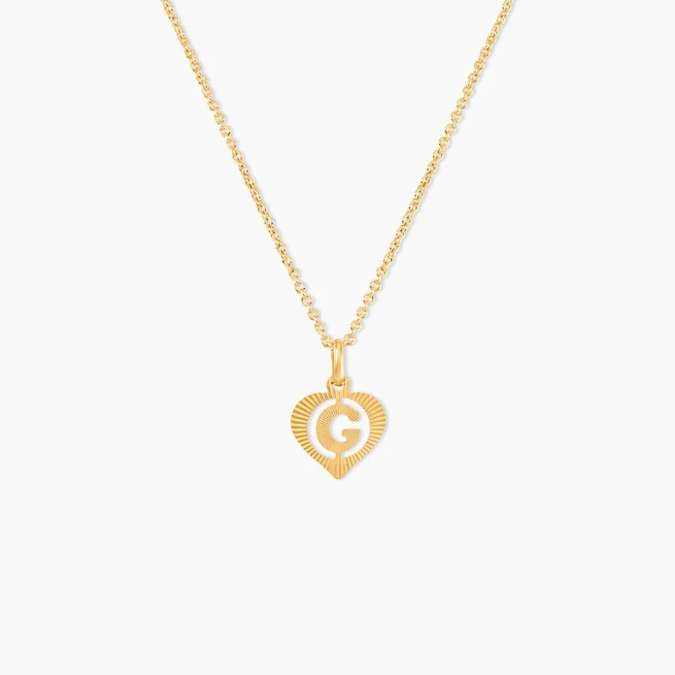 Pendentif Eudocie Coeur Lettre Or Jaune