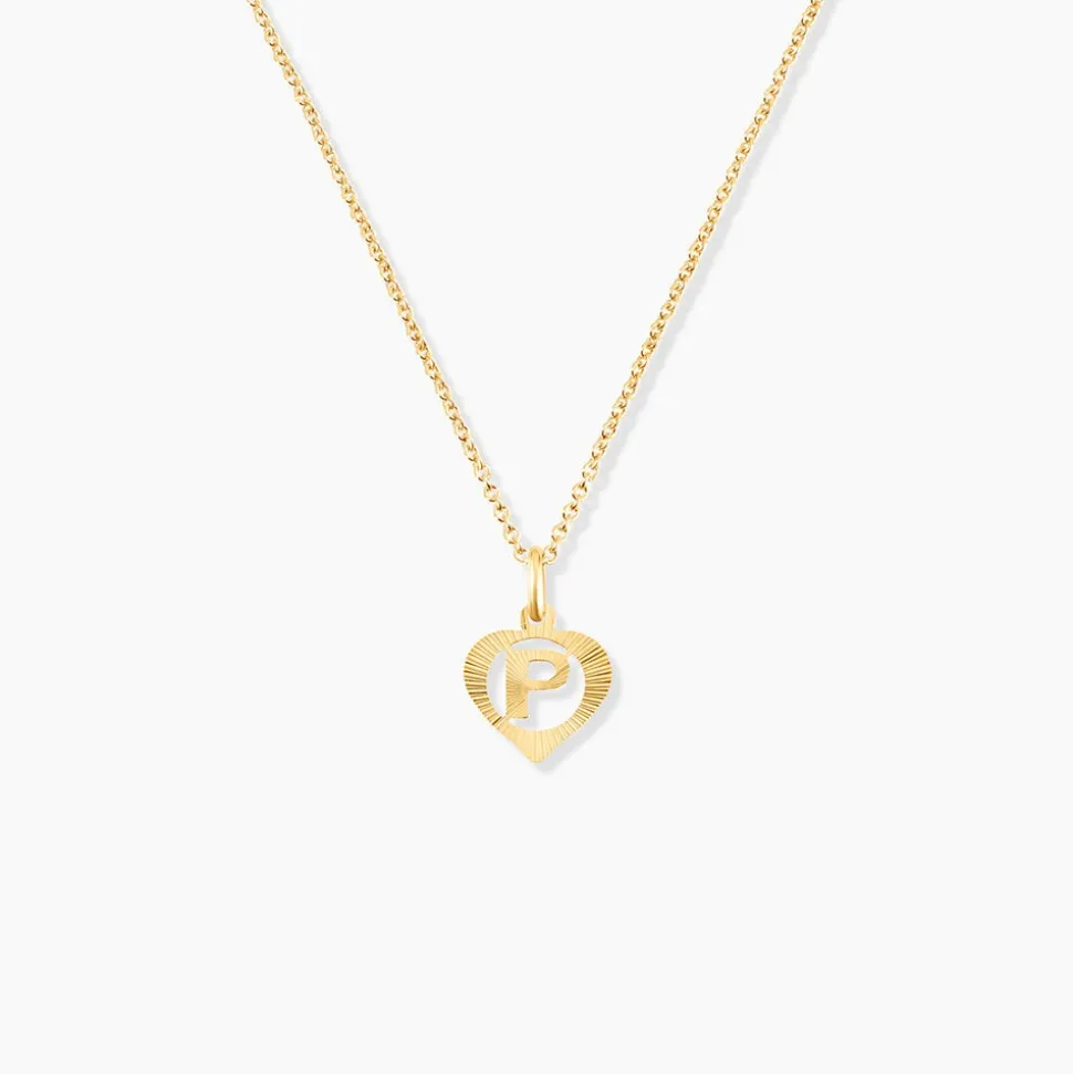 Pendentif Eudocie Coeur Lettre Or Jaune