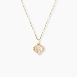 Pendentif Eudocie Coeur Lettre Or Jaune