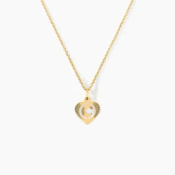 Pendentif Eudocie Coeur Lettre Or Jaune