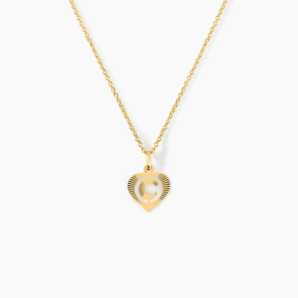 Pendentif Eudocie Coeur Lettre Or Jaune