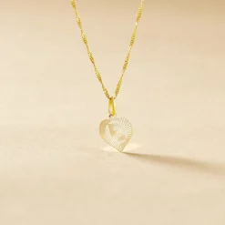 Pendentif Eudocie Coeur Lettre Or Jaune