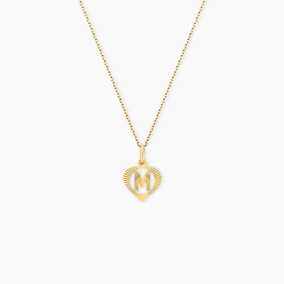 Pendentif Eudocie Coeur Lettre Or Jaune