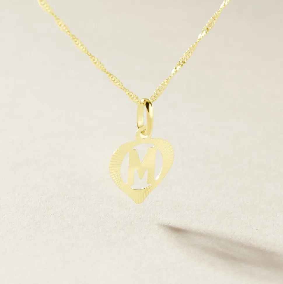 Pendentif Eudocie Coeur Lettre Or Jaune