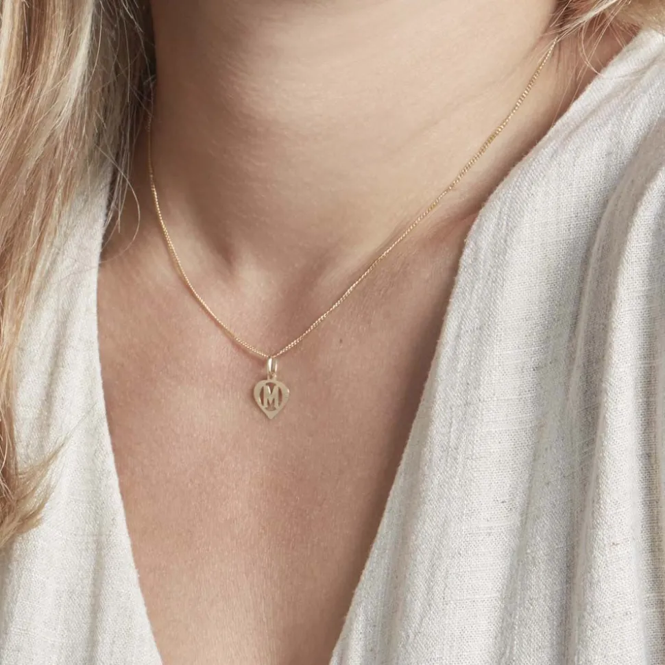 Pendentif Eudocie Coeur Lettre Or Jaune