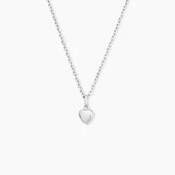 Pendentif Eudocie Coeur Lisse Or Blanc