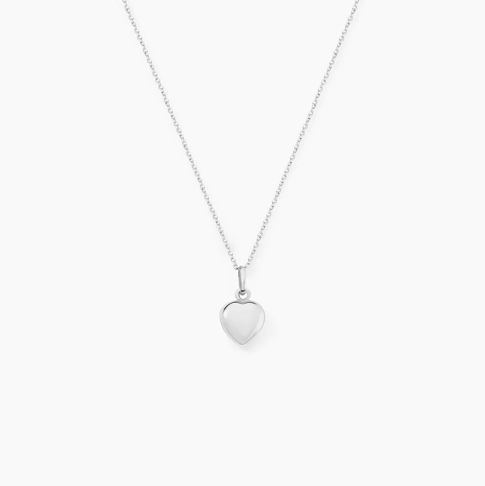 Pendentif Eudocie Coeur Lisse Or Blanc