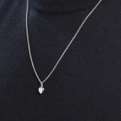 Pendentif Eudocie Coeur Lisse Or Blanc