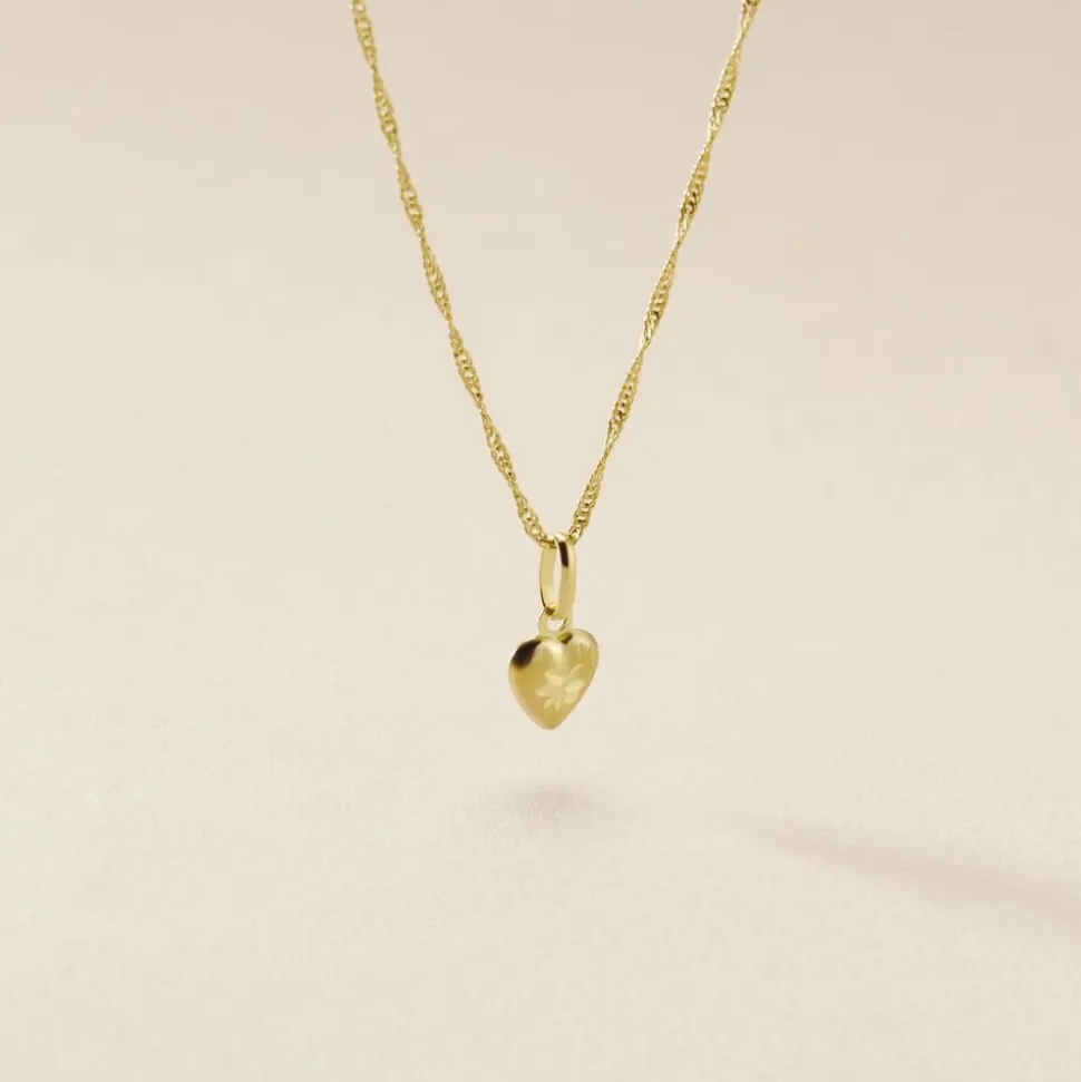 Pendentif Eudocie Coeur Mat Et Brillant Or Jaune