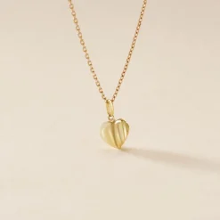 Pendentif Eudocie Coeur Stri Or Jaune