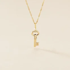 Pendentif Fatilia Clef Coeur Or Jaune