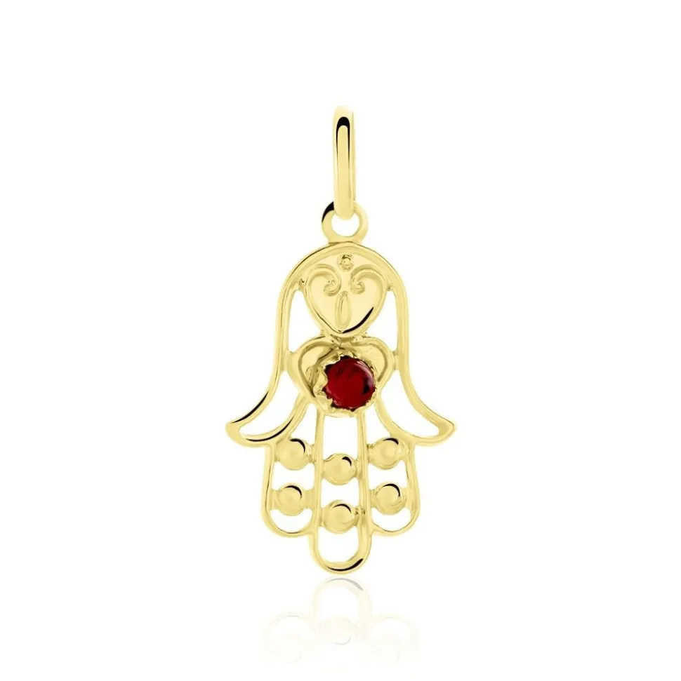 Pendentif Fatima Or Jaune Oxyde De Zirconium