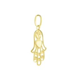 Pendentif Fatima Or Jaune Oxyde De Zirconium