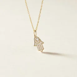 Pendentif Fatima Or Jaune Oxyde De Zirconium|Marc Orian Outlet