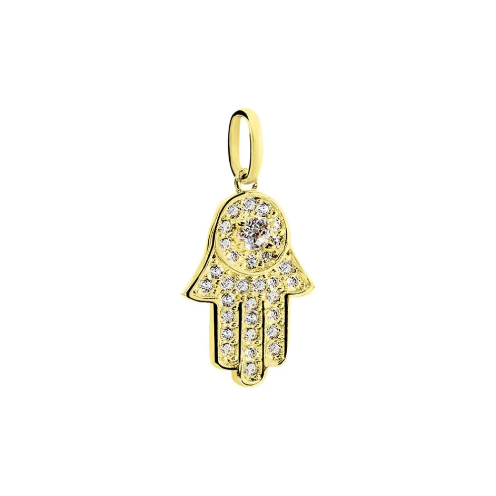 Pendentif Fatima Or Jaune Oxyde De Zirconium|Marc Orian Outlet