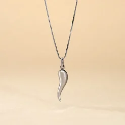 Pendentif Felicette Corne Abondance Or Blanc