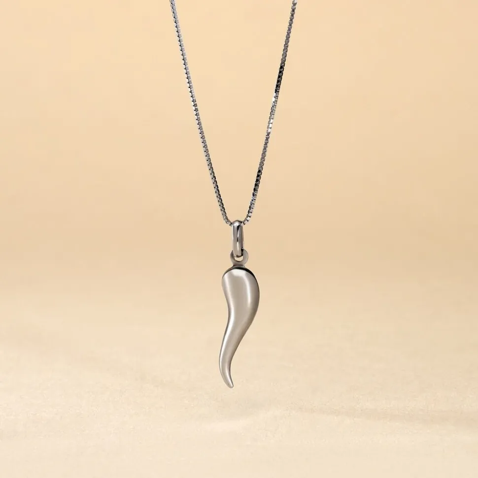 Pendentif Felicette Corne Abondance Or Blanc