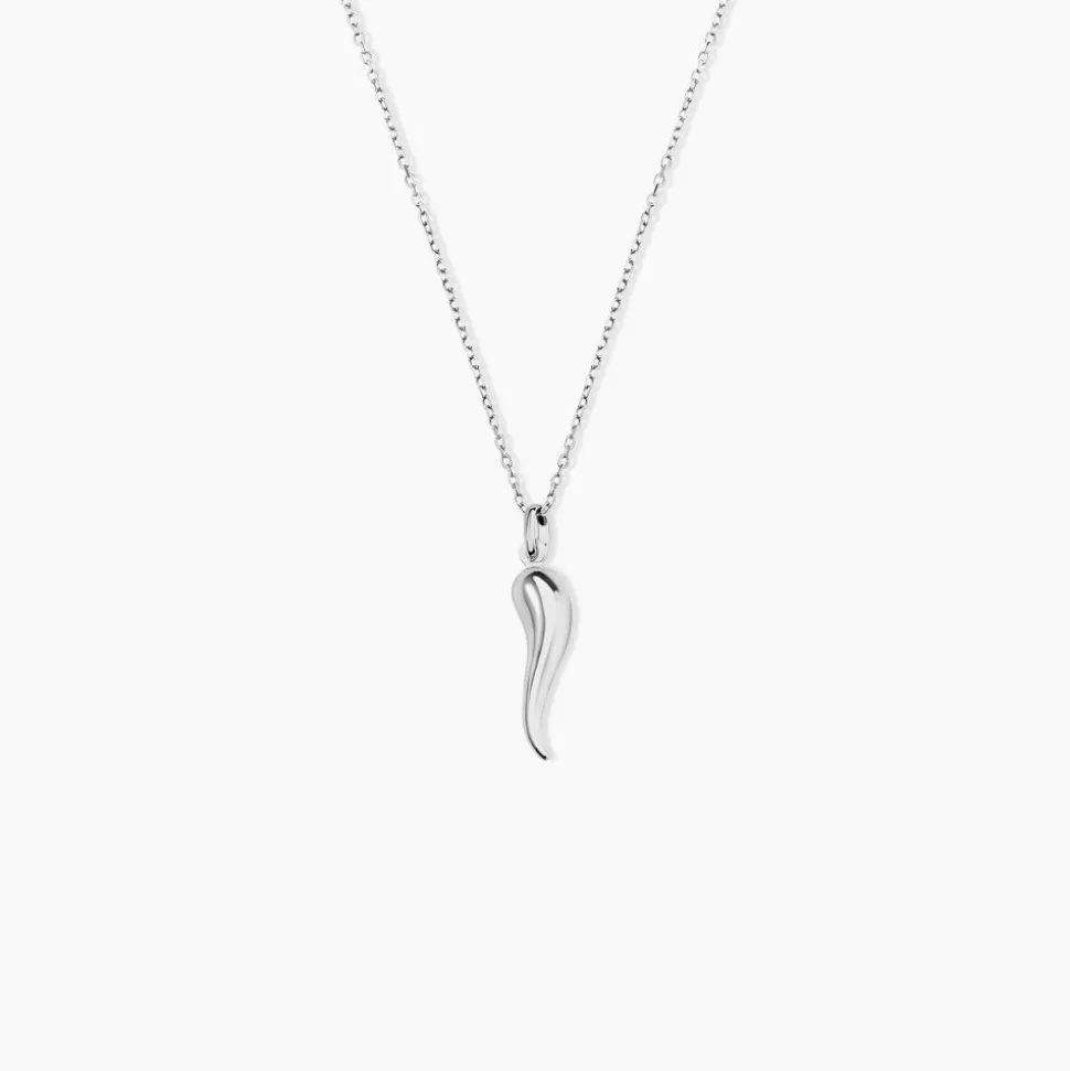 Pendentif Felicette Corne Abondance Or Blanc
