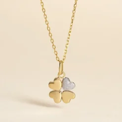 Pendentif Gert Coeur Trefle Or Jaune