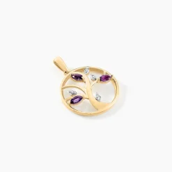 Pendentif Godolieba Or Jaune Amethyste Violet