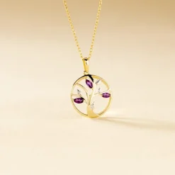 Pendentif Godolieba Or Jaune Amethyste Violet