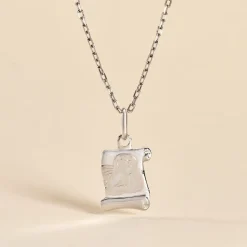 Pendentif Golda Ange Parchemin Or Blanc