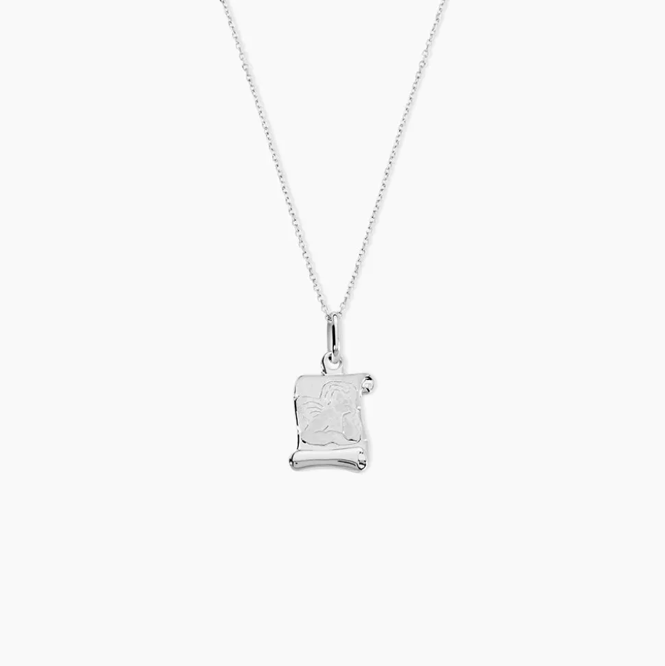 Pendentif Golda Ange Parchemin Or Blanc