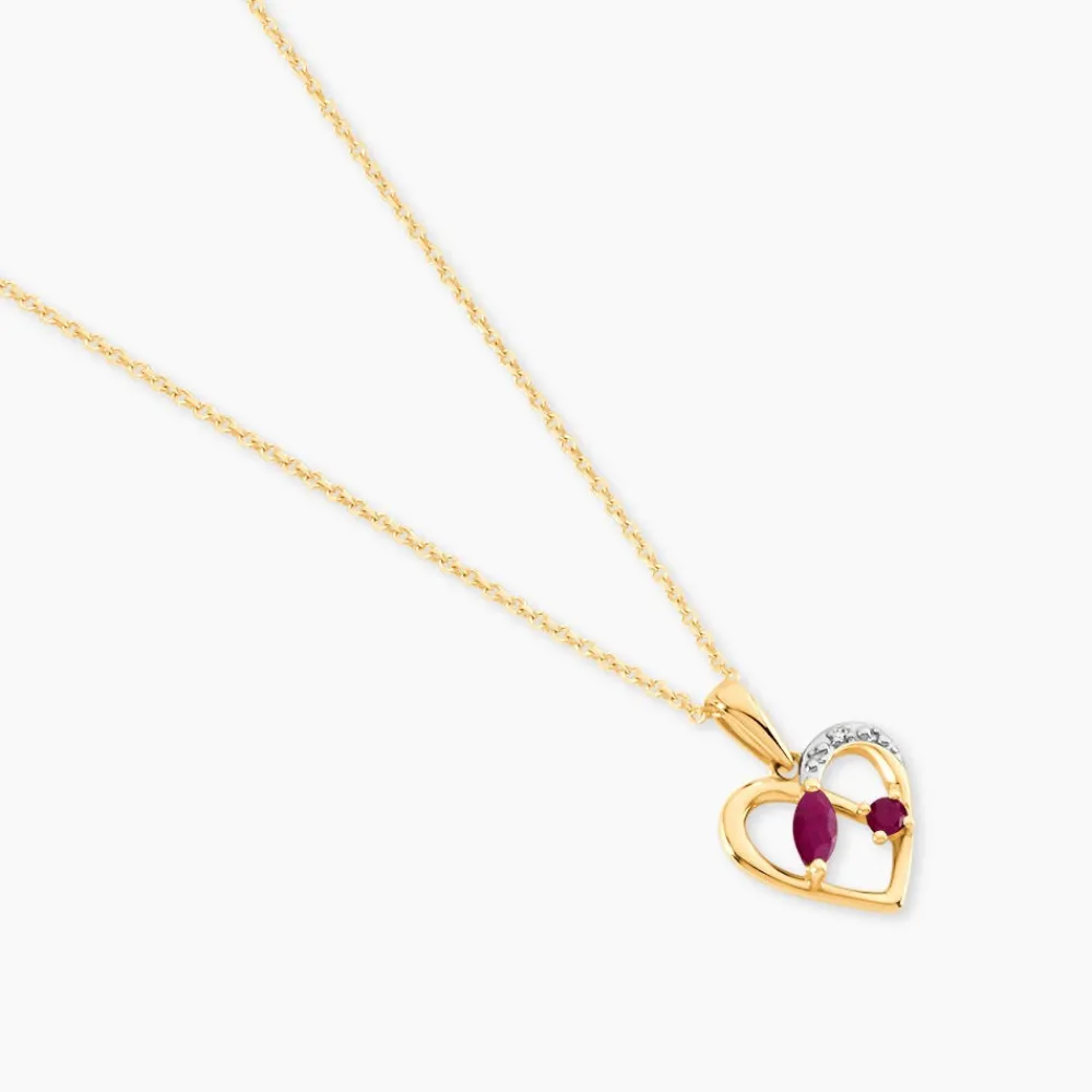 Pendentif Hallam Or Jaune Rubis Diamant|Marc Orian Best