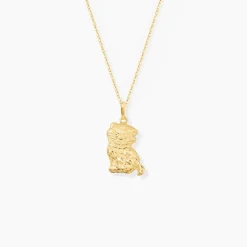 Pendentif Hayate Chat Or Jaune