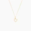 Pendentif Heather Coeur Strie Or Jaune