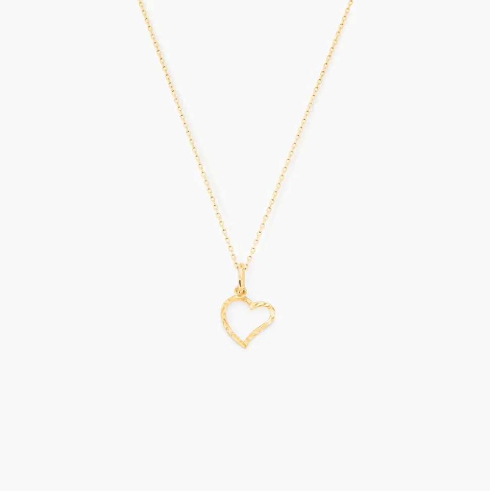 Pendentif Heather Coeur Strie Or Jaune