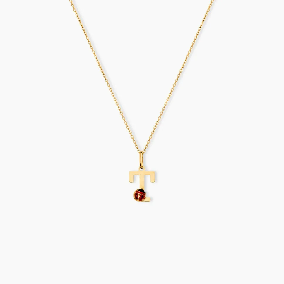 Pendentif Helidie Coccinelle Lettre Or Jaune