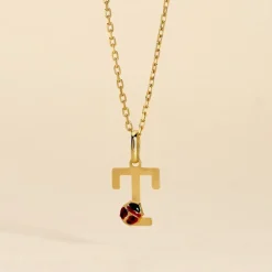 Pendentif Helidie Coccinelle Lettre Or Jaune