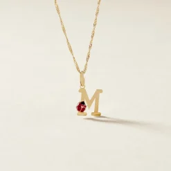 Pendentif Helidie Coccinelle Lettre Or Jaune