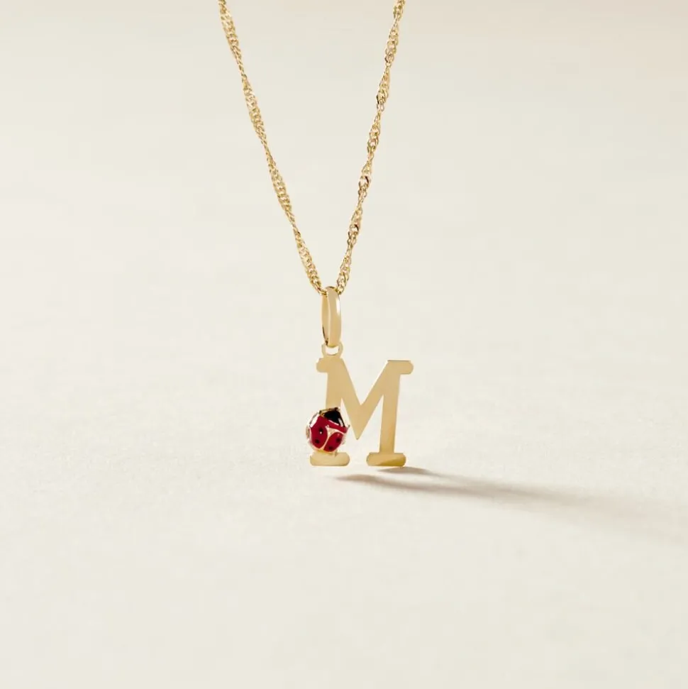 Pendentif Helidie Coccinelle Lettre Or Jaune