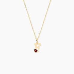 Pendentif Helidie Coccinelle Lettre Or Jaune